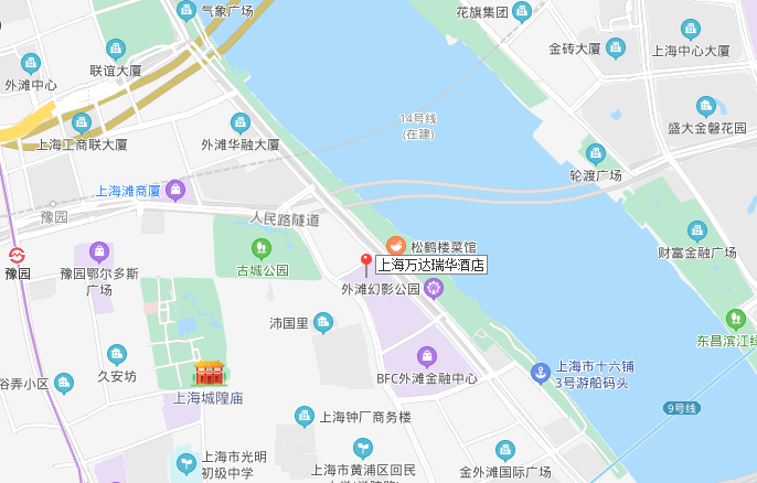 上海万达瑞华酒店地图
