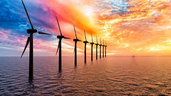 清洁能源风力发电风电风车海上绿色能源