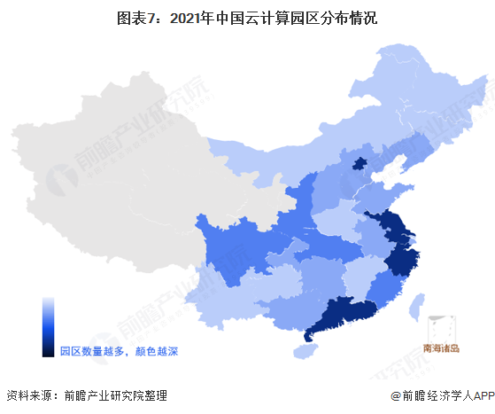 图表7：2021年中国云计算园区分布情况