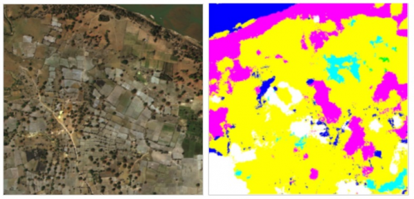 通过预训练土地覆盖物分割模型，用户可以使用SageMaker在卫星图像中识别农田边界